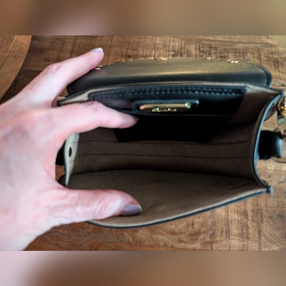 Black Diana leather purse (crossbody or hand bag) - Picture 6 of 8